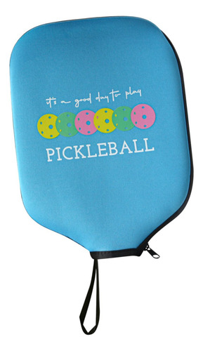 Pickleball Paddle Cover Neopreno Manga Cierre De Azul Claro