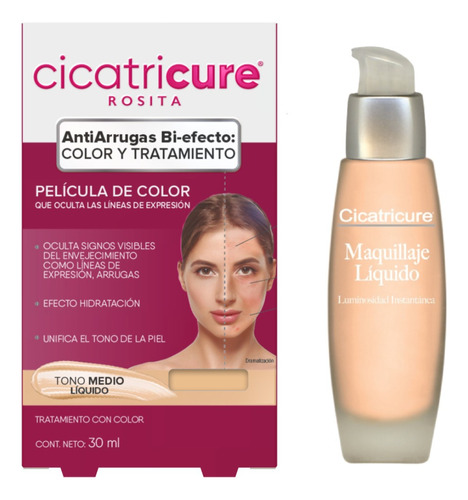 Maquillaje Líquido Cicatricure Oculta Líneas Expresión 30 mL