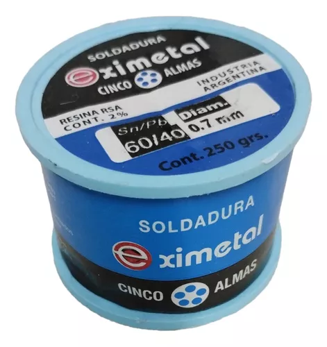 Estaño Para Soldar Eximetal 250gr 0.7mm (c/fundente) Oferta!