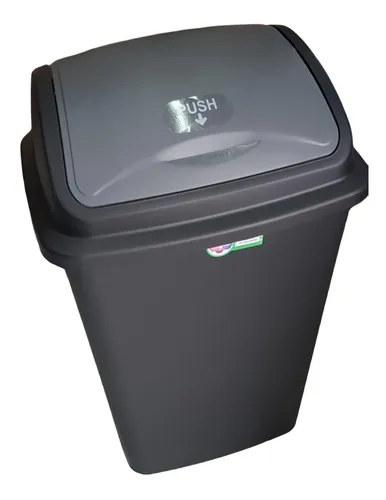 Cesto Para Basura Tapa Balancin 50 Litros Negro 1 Pieza