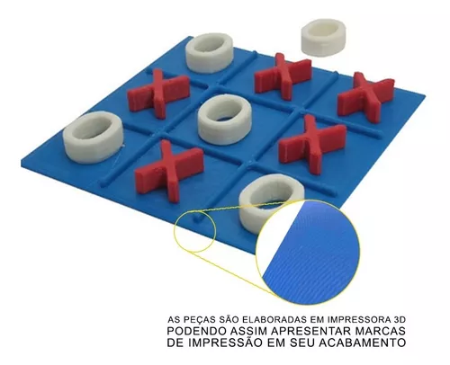 Tabuleiro Jogo Da Velha Para Jogar E Decoração Abs Em 3d - 3d melo - Jogo  da Velha - Magazine Luiza