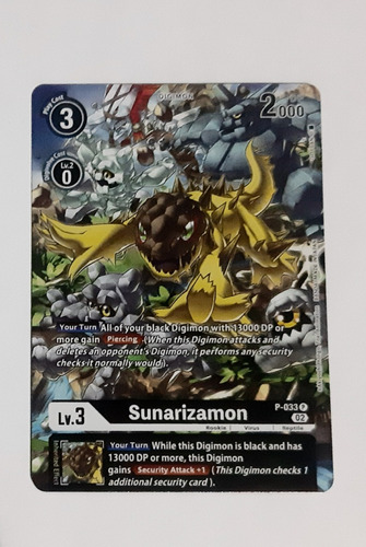 Carta Sunarizamon P 033  Promo St14 Digimon Tcg 