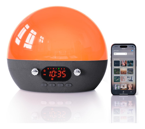 Momilla Reloj Despertador Sunrise: Altavoz Bluetooth Con Rel