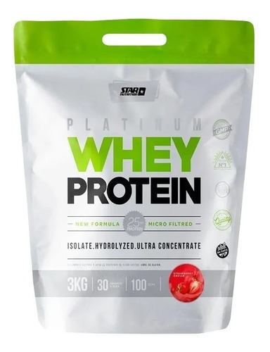 Whey Protein 3 Kg Star Nutrition Proteina De Suero Frutilla