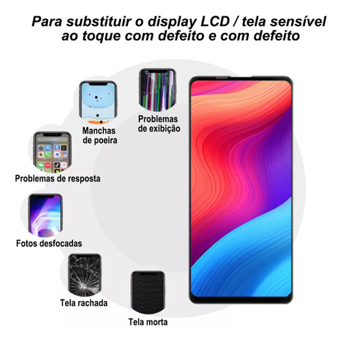Tela Aro Display Lcd Oled Compatível A32 4g A325m Biometria