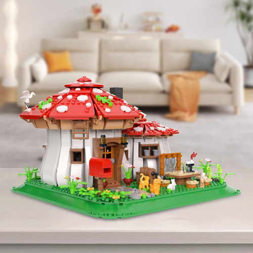 Juego De Bloques Construcción Casa De Hongos Diseño Único