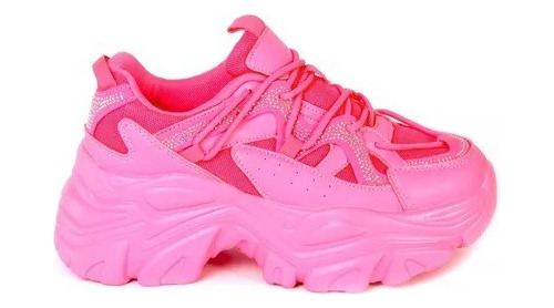 Tenis Mujer Chunky Brillos Casual Nikki Hot Pink | Hanna Mex