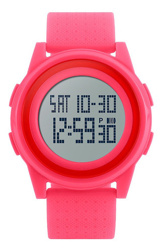 Reloj Unisex Skmei 1206 Sumergible Digital Alarma Cronometro Color de la malla Rosa