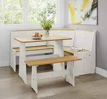 Comprar Juego De Comedor Esquinero Chapman 2 Tonos Natural-blanco De