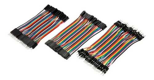 120 Piezas Cables Jumpers Dupont 10cm H-h M-m H-m Arduino