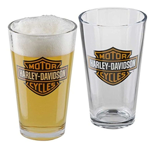 Juego De Vasos De Pinta Con Logotipo Harley-davidson Core Ba