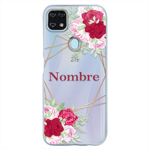Funda Zte Uso Rudo Flores Personalizada Con Tu Nombre