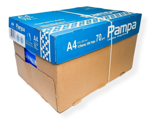 Kit 10 Resma Pampa A4 multifunción de 500 hojas de 70 gr color blanco