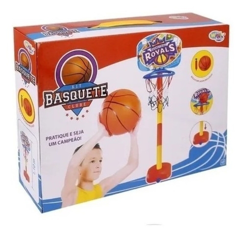 Imagem 5 de 6 de Cesta De Basquete Infantil Tabela Bola E Inflador Regulável
