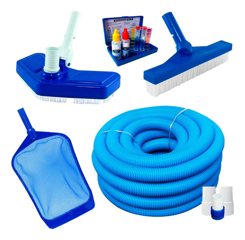 Kit Limpeza Piscina Completo+ Mangueira 4m+ Estojo De Teste