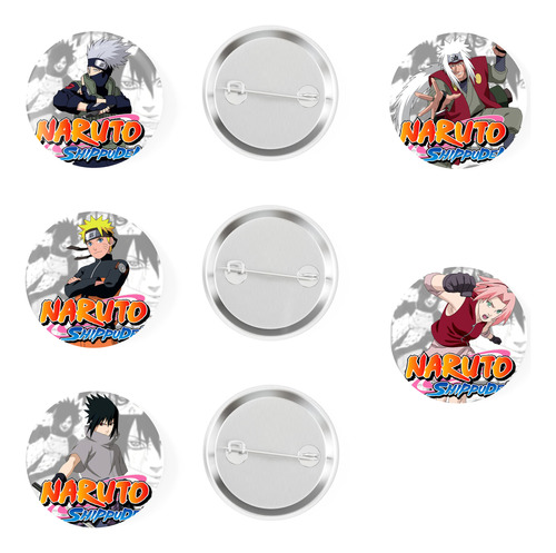 Pack 5 Chapitas Grandes: Naruto Shippuden