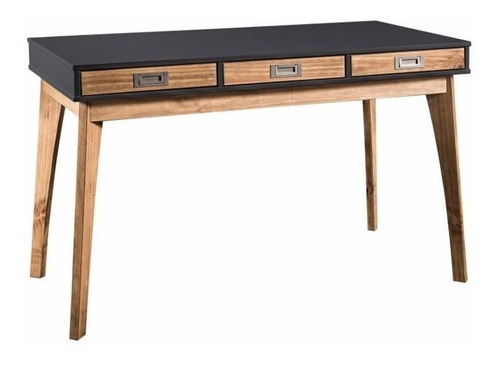Escritorio La Cueva Muebles Linea Metro mdp de 120cm x 77cm x 60cm negro y miel