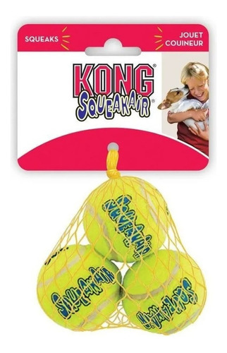Kong Squeakair Tennis Ball Small Pequeno Brinquedo Bola Cães Amarelo