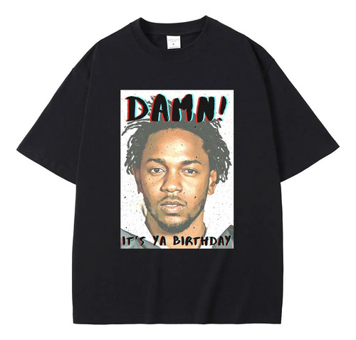 Camiseta De Algodón De Manga Corta Estampada Kendrick Lamar