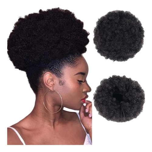 Cabello Humano Afro Rizado Rizado Con Cordón De Cola De 