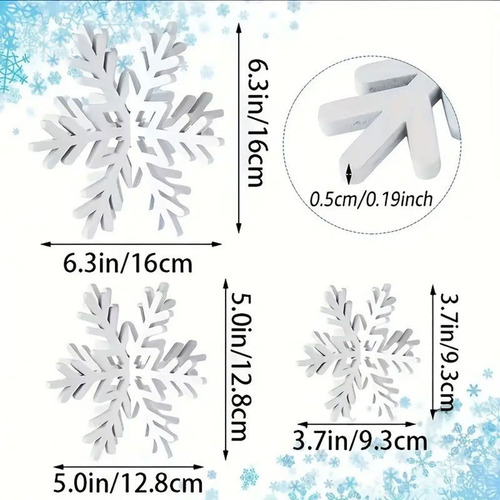 Decoraciones De Mesa Navideñas Con Forma De Copo De Nieve, 3