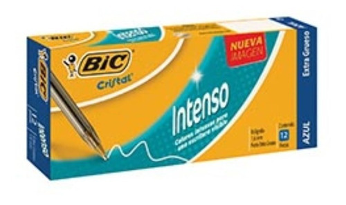 Boligrafo Bic Cristal Intenso 1.6 Mm Azul C/12pza - Cbb- /v