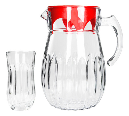 Juego De Agua 6 Vasos Y Jarra De Vidrio Liona Vencort Color Transparente Frechia