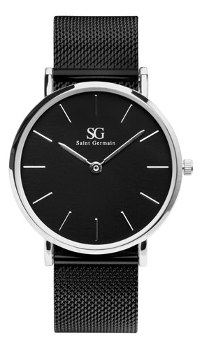 Relógio Minimalista Prata Saint Germain Houston Silver 40mm