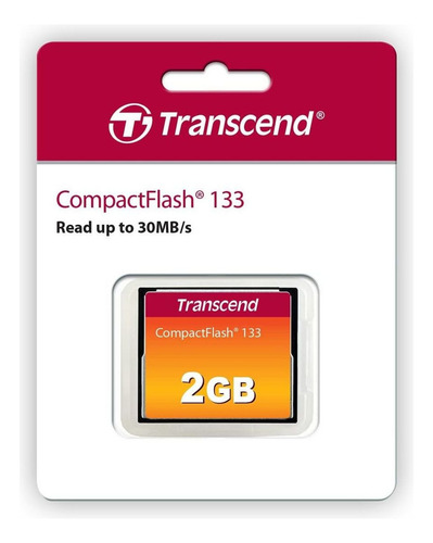 Tarjeta de memoria Compact Flash Transcend de 2 GB, 133 x 20 MB/s