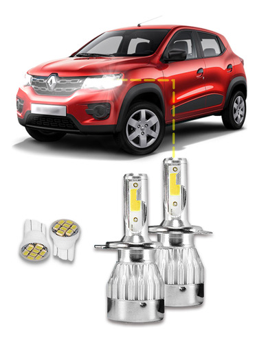 Kit Ultra Led Renault Kwid 2017/2020 Alto E Baixo 20000lm