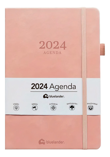 Agenda 2024 Profesional Escolar Organizador Planeador Portada Rosa