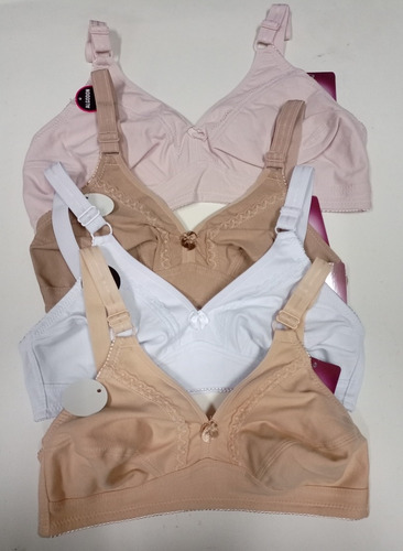 Imagen 10 de 10 de Brasier Sostén Señorial Clasico Algodón Cotton Con Varilla