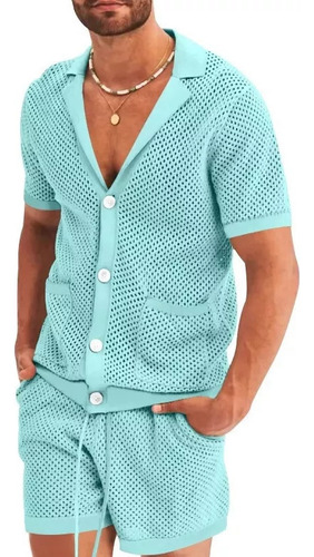 L Conjunto De Playa Para Hombre Con Blusa Corta Y