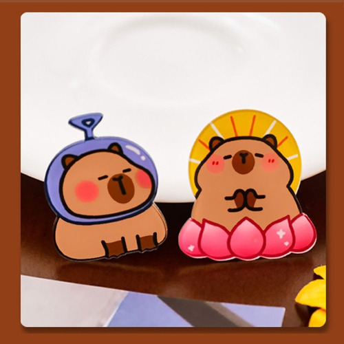 6 Peças De Broche De Capivara, Faça Você Mesmo, Emblema De C