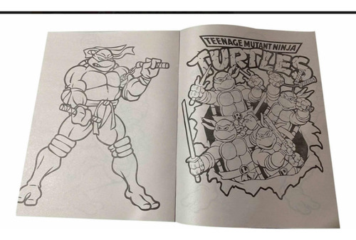 Tortugas Ninja 40 Libros Para Colorear Recuerdo Libro 40 Pz