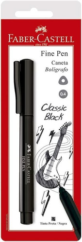 Caneta Fine Pen Preta 0,4mm Faber Castell Ultra Fina
