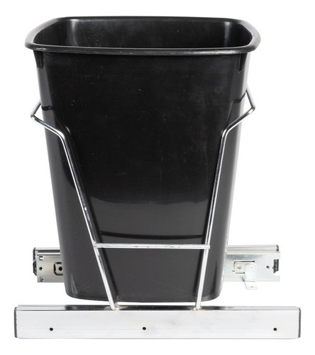 Cesto De Basura Con Riel Maxims Cestobassen Bote De Plástico Para Cocina Con Riel Metálico Cromado Diseño Compacto 28.5x28.5x32cm