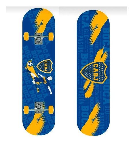 Skate Kit Casco Proteccion Rodilleras Infantil Patineta Niño Azul Boca Juniors