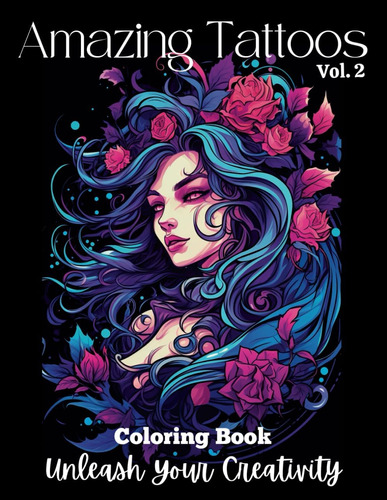 Libro: Amazing Tattoos Coloring Book For Adults: Beautiful D
