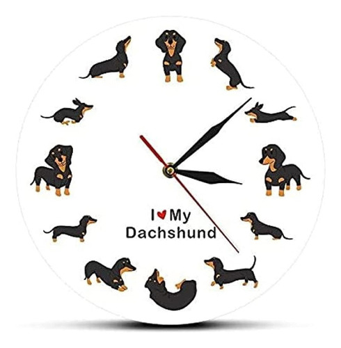 Reloj De Pared Para Perros Dachshund, Modelo A, Diseño De Ra