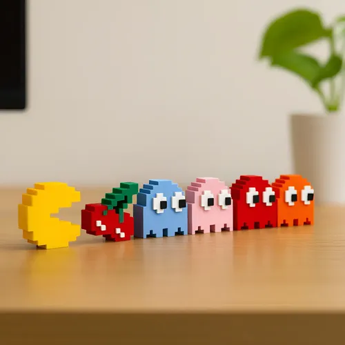 Kit Pac-man 6 Em 1 Decoração Clássico Geek Alta Qualidade