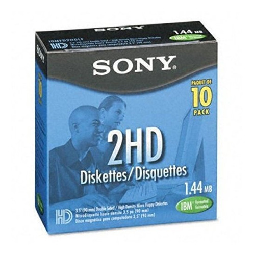 Sony 10mfd2hdlf 2hd Disquetes Con Formato Ibm De 3,5 Pulgada
