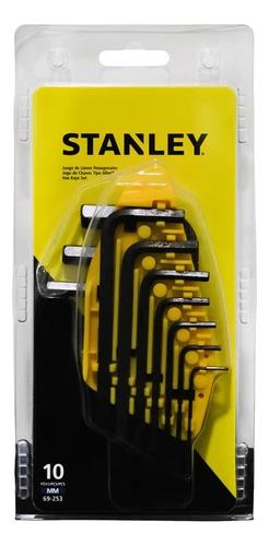 Juego Llaves Allen Hexagonales Stanley Mm 1.5-10 69-253