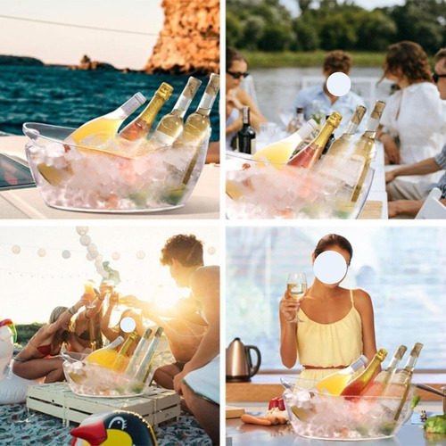 Cubo De Hielo Transparente Para Enfriar Vino Y Champán, Con