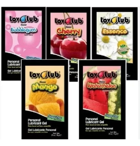 Lubricante Varios Sabores Base Agua Lov Lub 10g Sabor Cereza