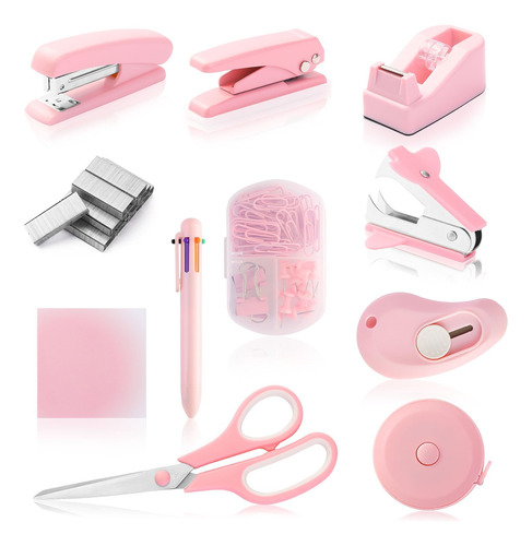 Kit De Accesorios De Escritorio Rosa, Juego De Suministros D