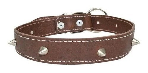 Collar De Piel Con Picos Para Perro Talla #6