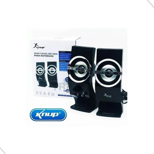 Caixa Caixinha De Som Pc E Notebook Pc 5w Cor Preto