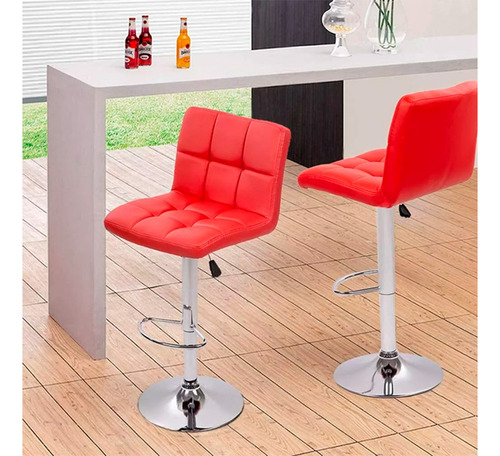 Set 2x Sillas De Bar - Rojo - B009