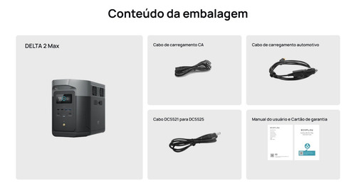 Delta 2 Max Estação De Energia Portátil Gerador Solar 110v